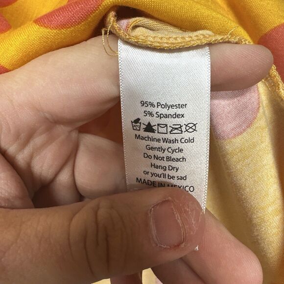 Lularoe Women’s XL Yellow Polka Dot Short Sleeve Tunic Top - Picture 6 of 6